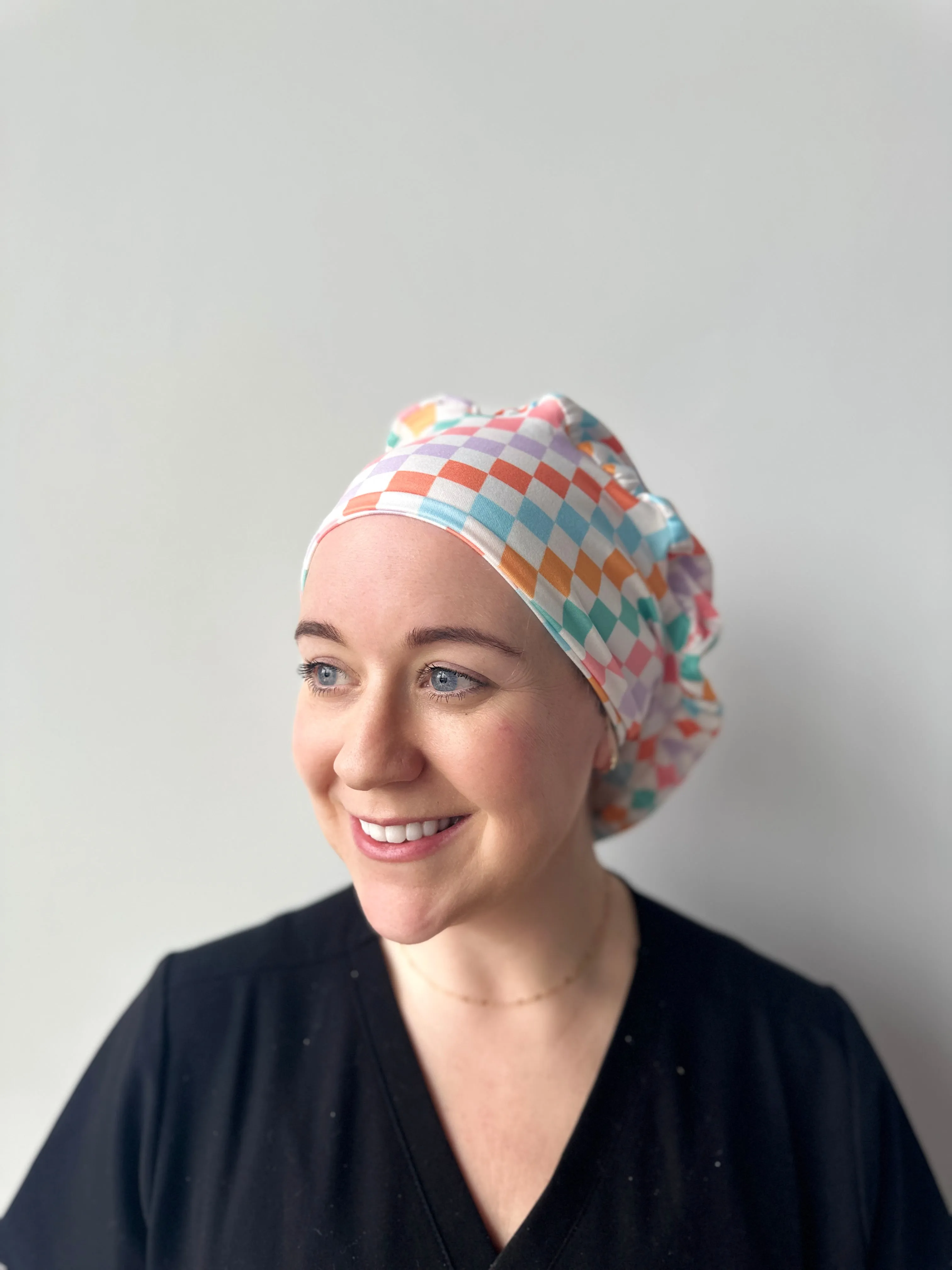 DuoStyle Scrub Hat - Colorful Checker