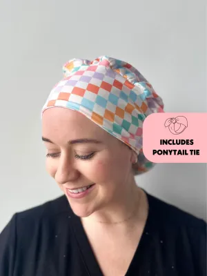 DuoStyle Scrub Hat - Colorful Checker