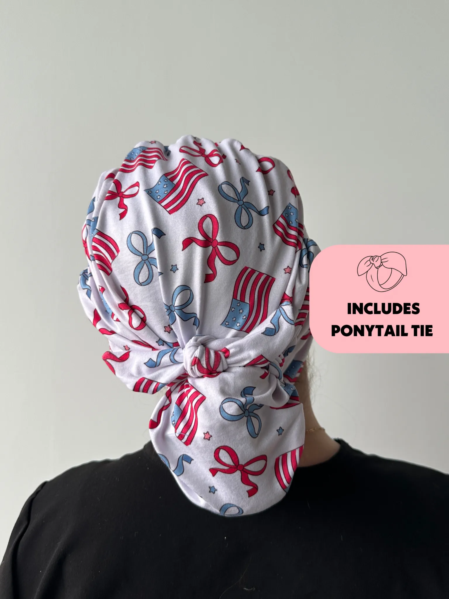 DuoStyle Scrub Hat - Fourth of July Bows