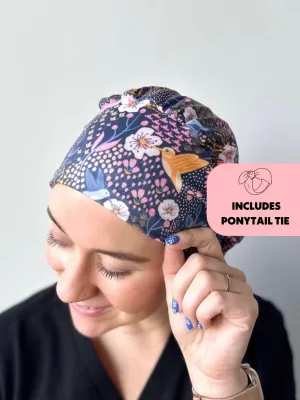 DuoStyle Scrub Hat - Hummingbirds