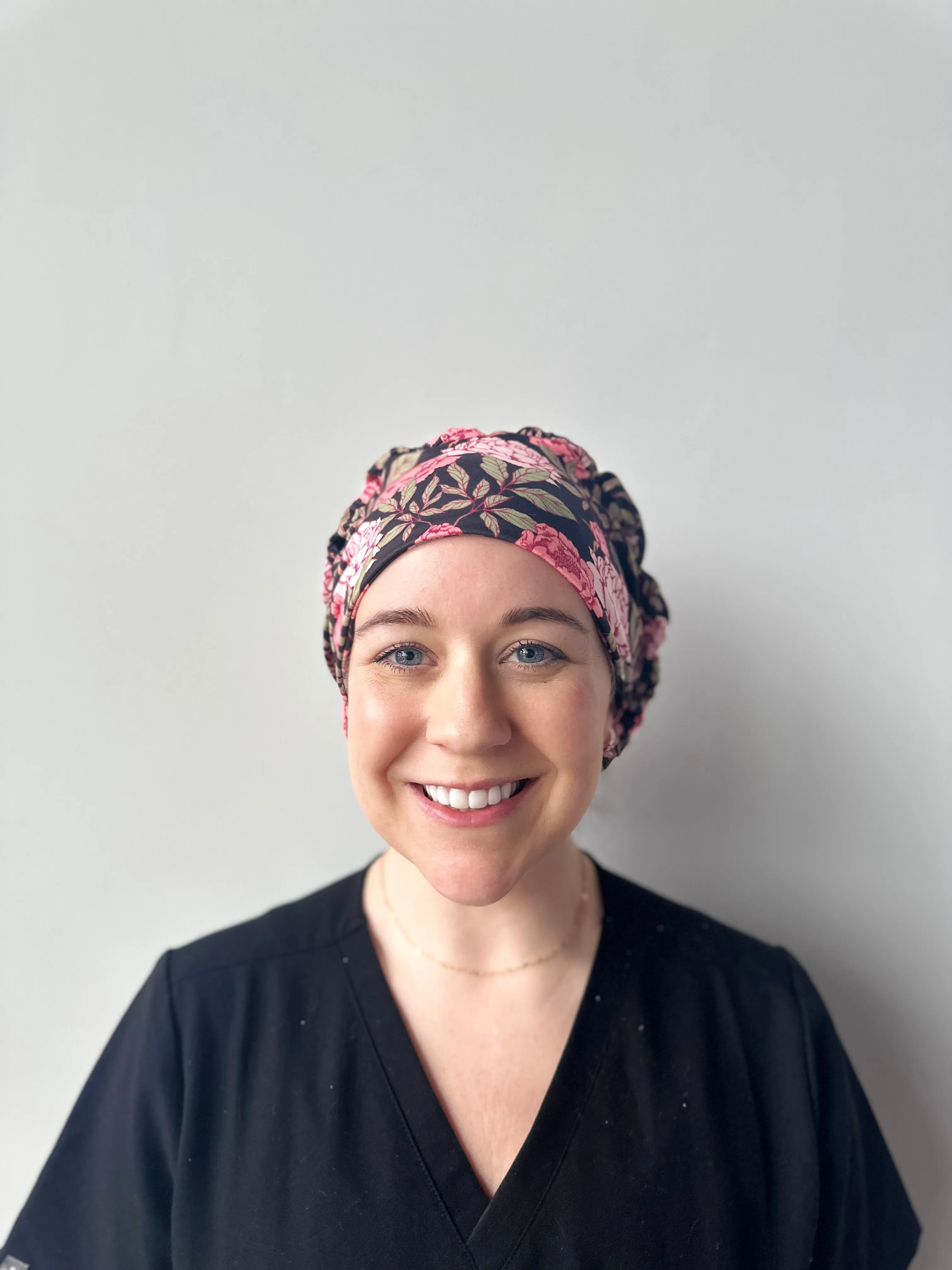 DuoStyle Scrub Hat - Pink Peonies