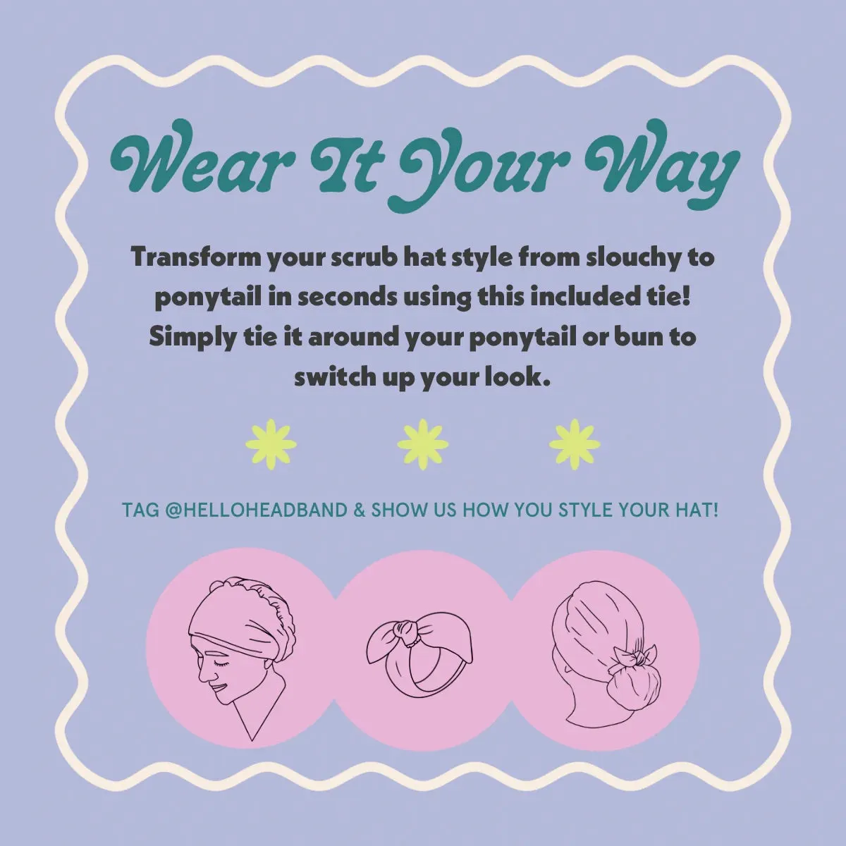DuoStyle Scrub Hat - Pink Peonies