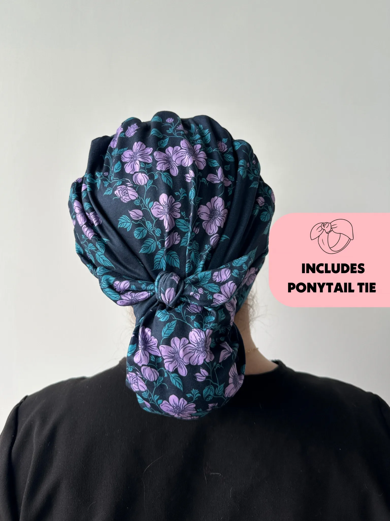 DuoStyle Scrub Hat - Purple Flowers