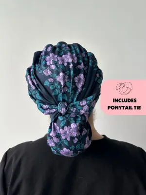 DuoStyle Scrub Hat - Purple Flowers