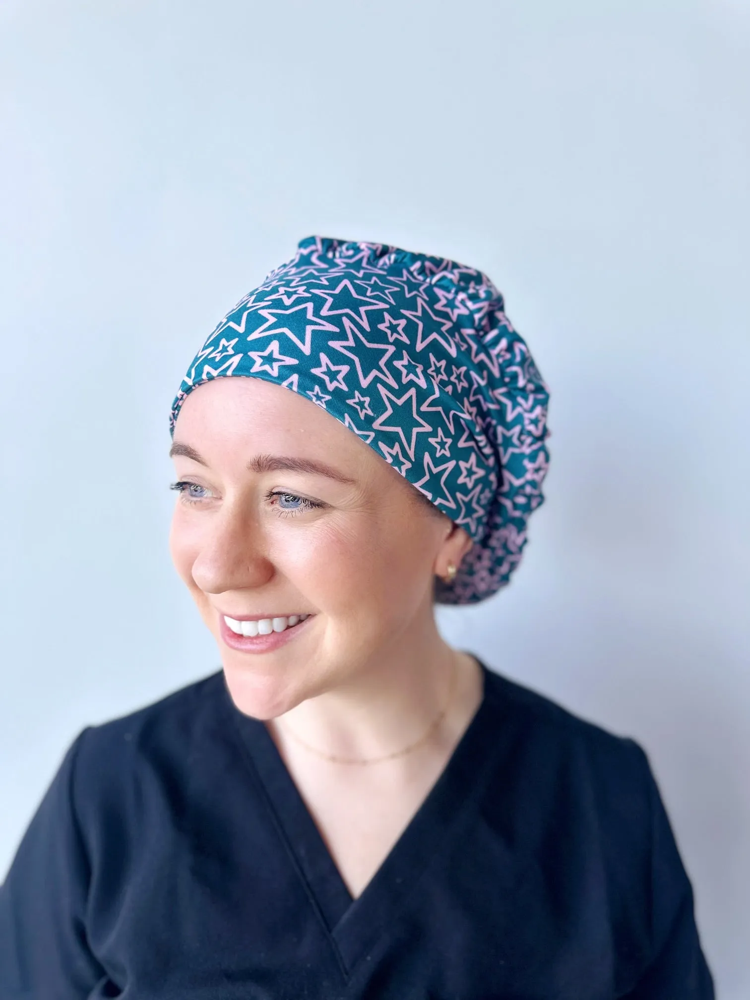 DuoStyle Scrub Hat - Purple Stars
