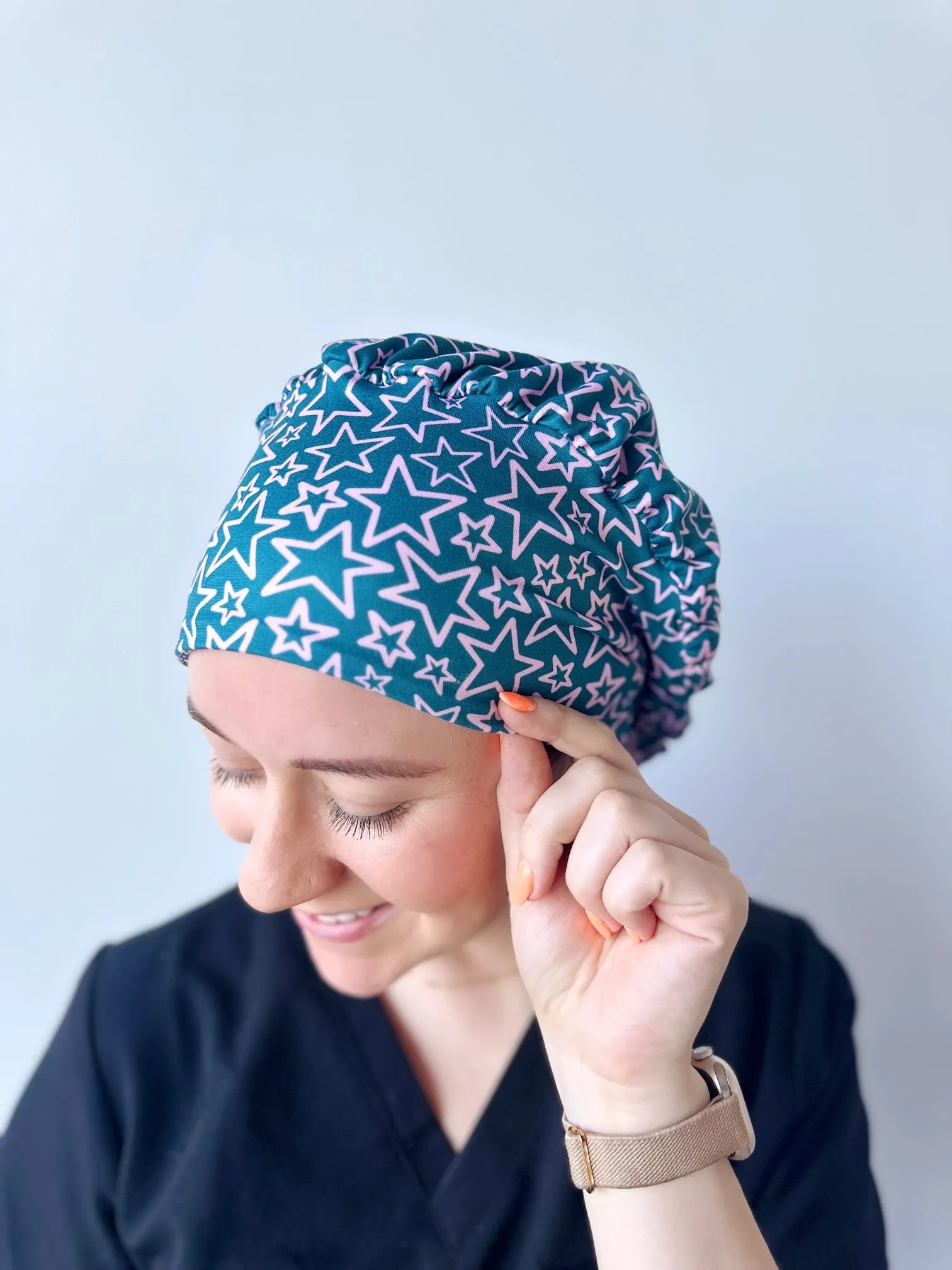 DuoStyle Scrub Hat - Purple Stars