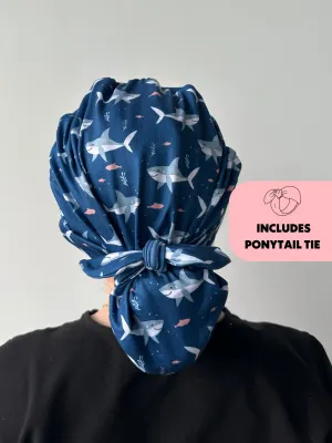 DuoStyle Scrub Hat - Shark Friends