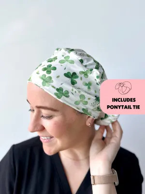 DuoStyle Scrub Hat - Watercolor Shamrocks