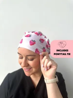 DuoStyle Scrub Hat - Watercolor Strawberries
