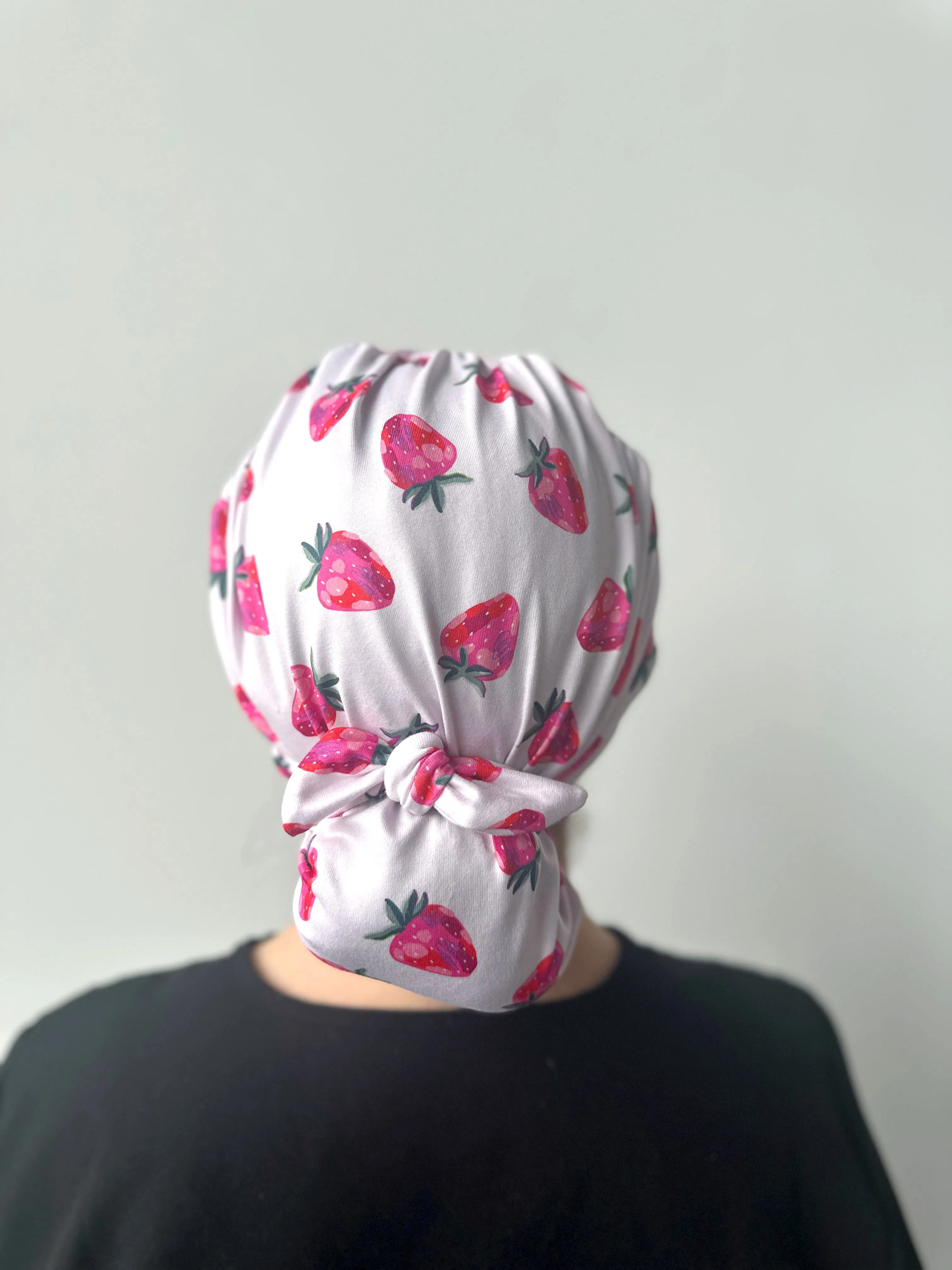DuoStyle Scrub Hat - Watercolor Strawberries
