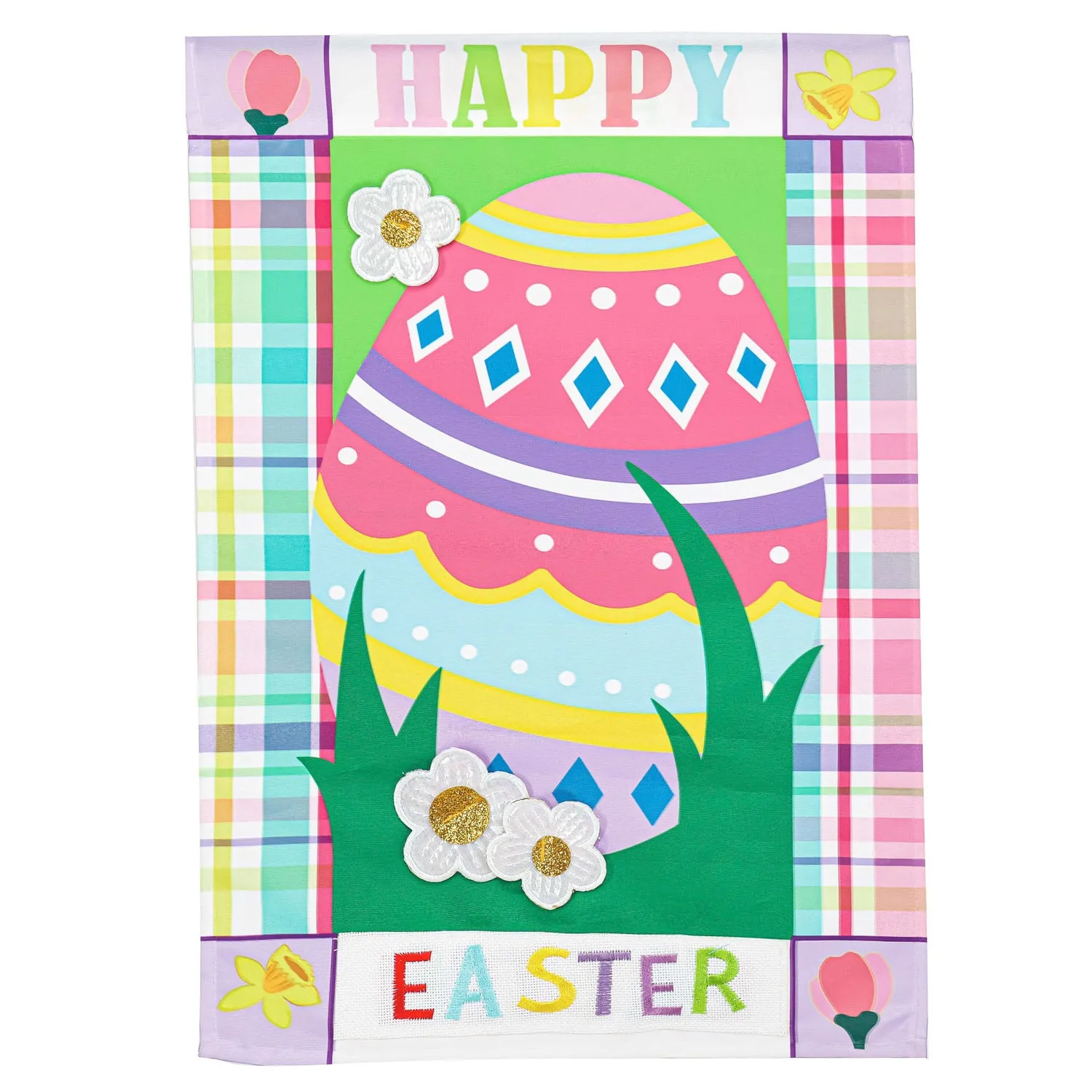 Easter Egg Patterned Border Garden Applique Flag,169225sa