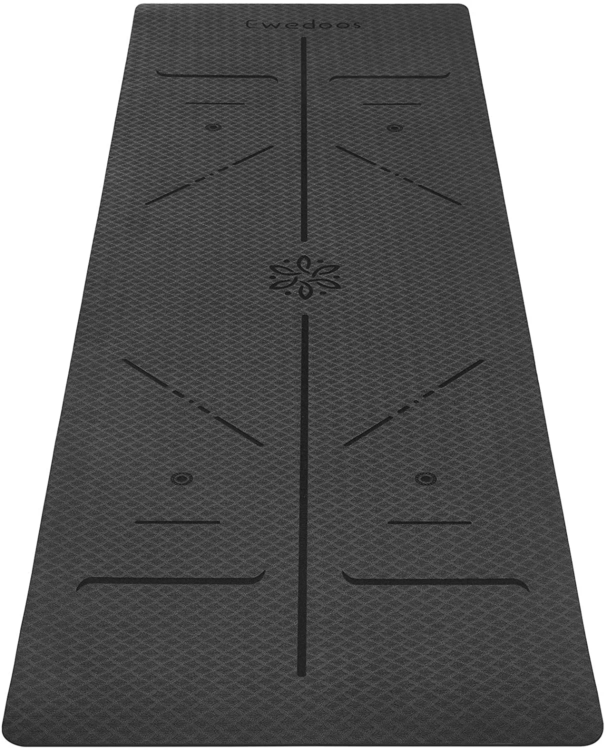 Ewedoos Eco Friendly Yoga Mat with Alignment Lines, TPE Yoga Mat Non Slip Textured Surfaces ¼-Inch Thick High Density Padding To Avoid Sore Knees, Perfect for Yoga, Pilates and Fitness