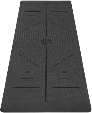 Ewedoos Eco Friendly Yoga Mat with Alignment Lines, TPE Yoga Mat Non Slip Textured Surfaces ¼-Inch Thick High Density Padding To Avoid Sore Knees, Perfect for Yoga, Pilates and Fitness