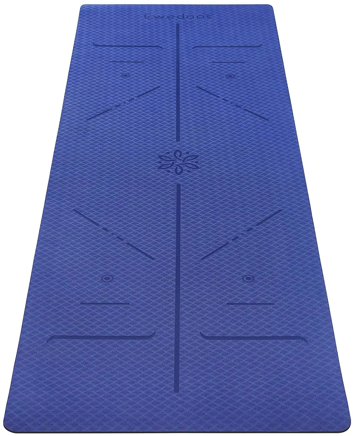 Ewedoos Eco Friendly Yoga Mat with Alignment Lines, TPE Yoga Mat Non Slip Textured Surfaces ¼-Inch Thick High Density Padding To Avoid Sore Knees, Perfect for Yoga, Pilates and Fitness
