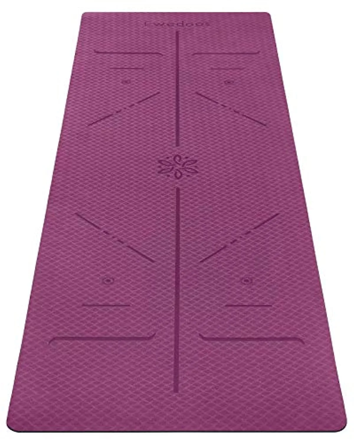 Ewedoos Eco Friendly Yoga Mat with Alignment Lines, TPE Yoga Mat Non Slip Textured Surfaces ¼-Inch Thick High Density Padding To Avoid Sore Knees, Perfect for Yoga, Pilates and Fitness