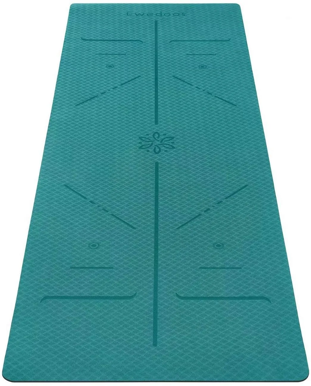 Ewedoos Eco Friendly Yoga Mat with Alignment Lines, TPE Yoga Mat Non Slip Textured Surfaces ¼-Inch Thick High Density Padding To Avoid Sore Knees, Perfect for Yoga, Pilates and Fitness