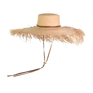 Extra Frayed Hippie Beach Hat Long Brim