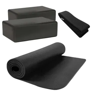 Fitness- und Yoga-Set (1x Matte, 2x Block, 1x Strap)