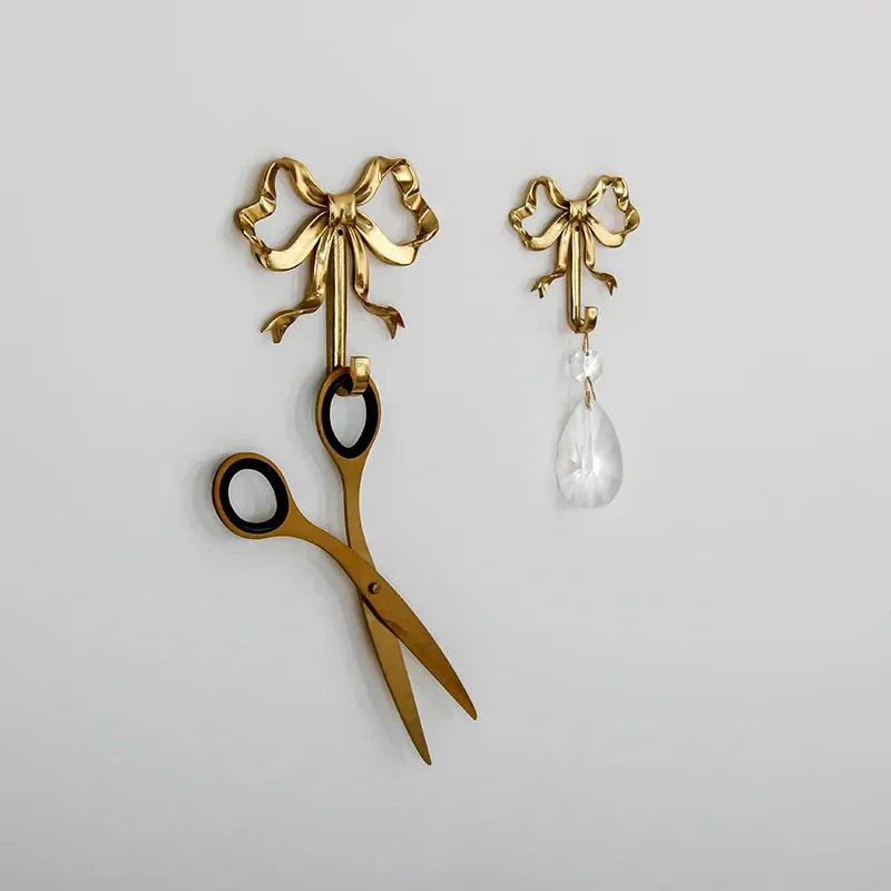 French Retro Bow Shape Brass Wall Hook