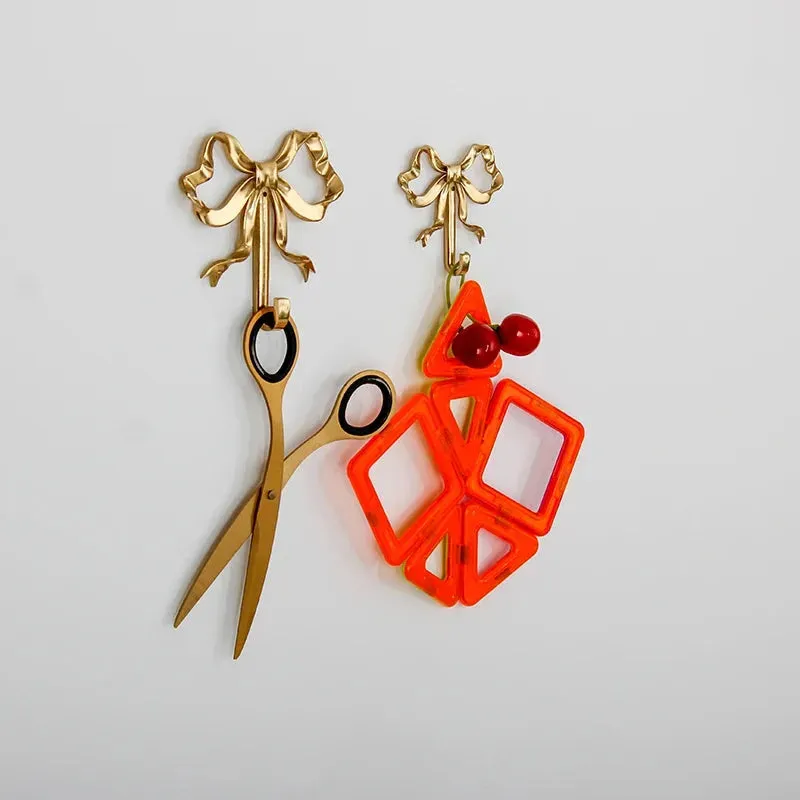 French Retro Bow Shape Brass Wall Hook