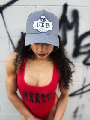 FUCK 'EM SKULL RETRO GREY HAT
