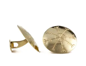 Ægishjálmur - Helm of Awe Gold Plated Cufflinks