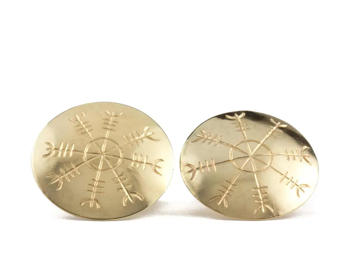 Ægishjálmur - Helm of Awe Gold Plated Cufflinks