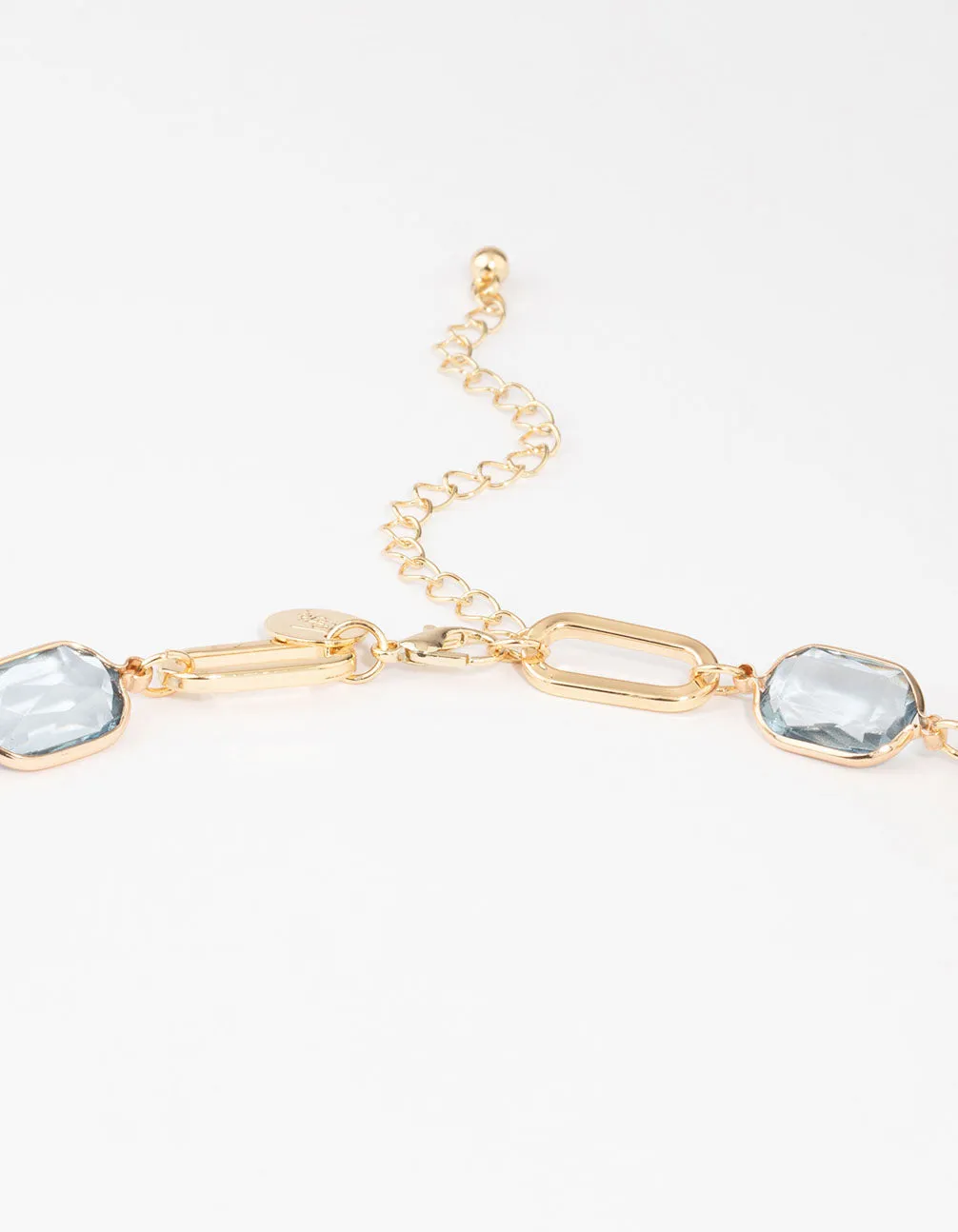 Gold Organic Stone Station Necklace