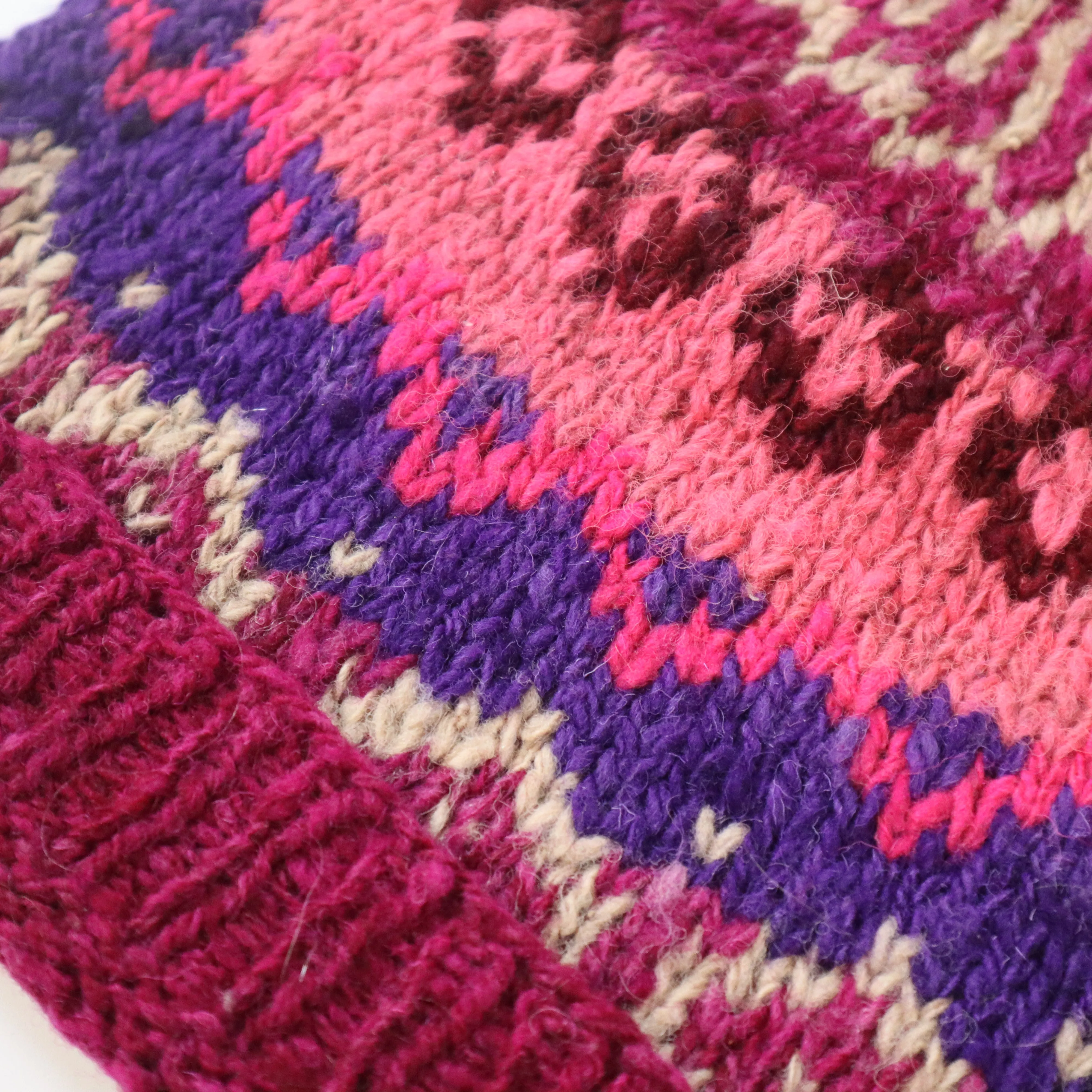 Hand-Knotted Chullo Hat Multicolor Alpaca Wool Blend. Inca Design. Rustic Bennie Unisex. Thick Wool Weave.