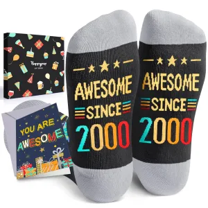 HAPPYPOP 24th Birthday Gifts Ideas Socks - Socks for 24 Year Olds Women Men, Best Gifts for 24 Year Olds, 24th Birthday Socks