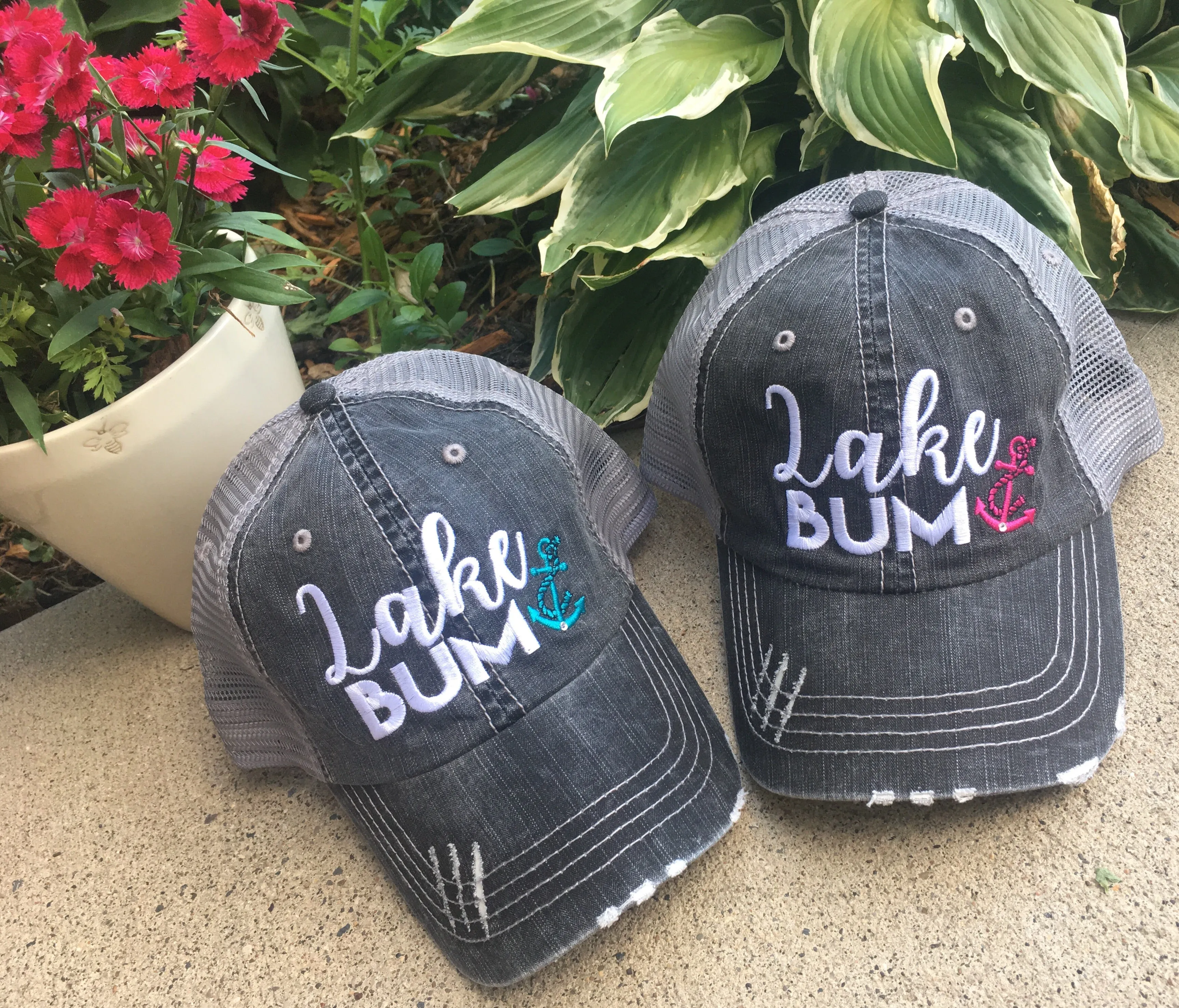 Hats { Lake bum } { Lake hair don't care } { Lake please } { Lake life }