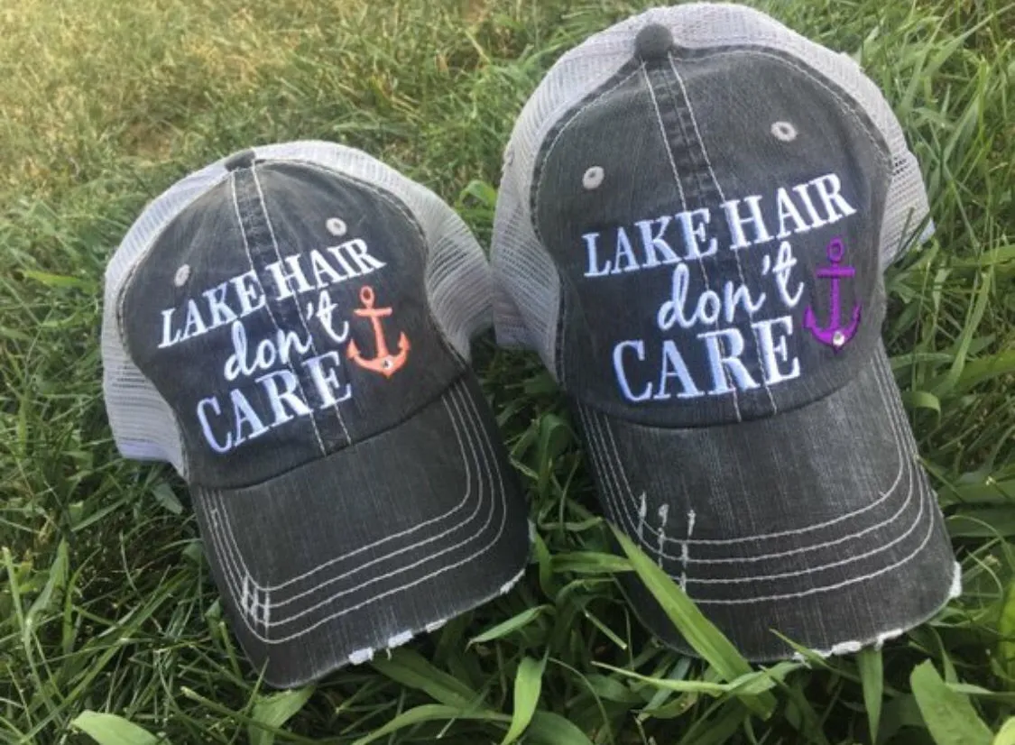 Hats { Lake bum } { Lake hair don't care } { Lake please } { Lake life }