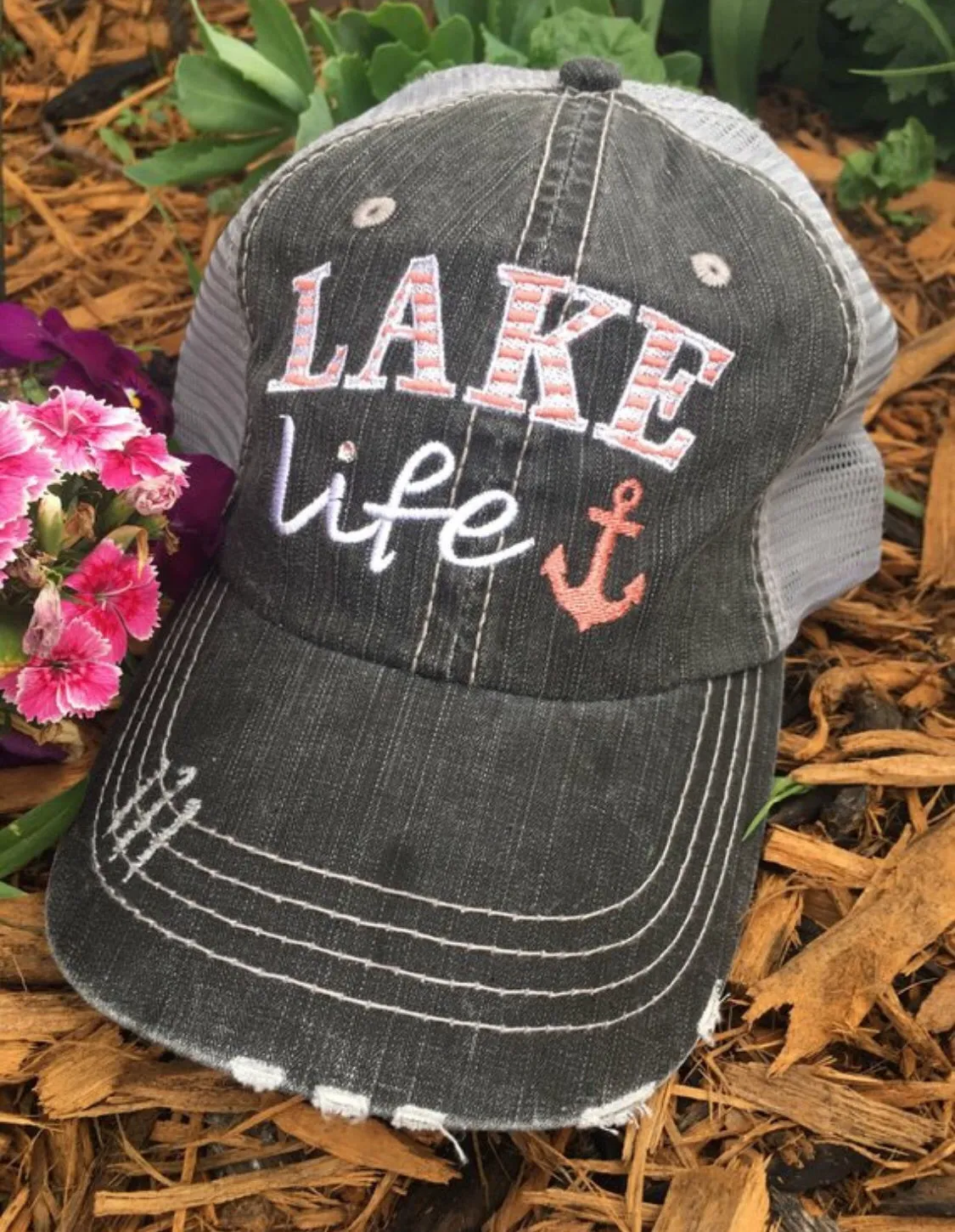 Hats { Lake bum } { Lake hair don't care } { Lake please } { Lake life }