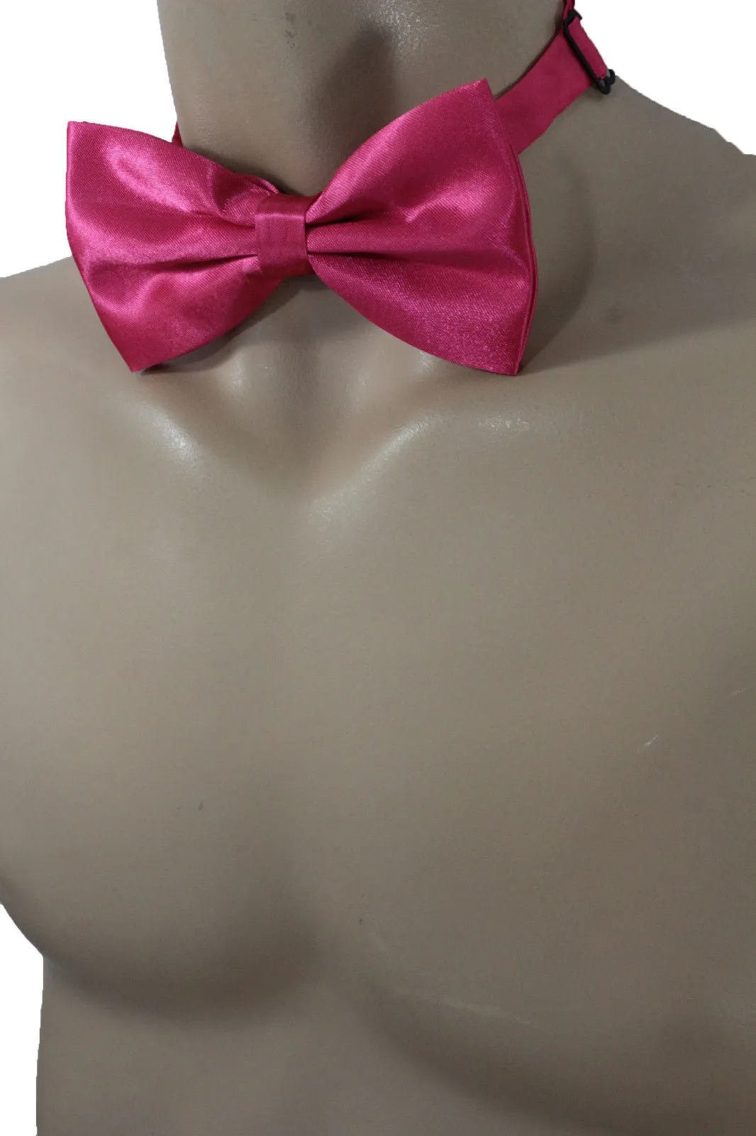 Hot Pink Fabric Neck Bow Tie Fabric Tuxedo Costume Men Women Teens And Kids