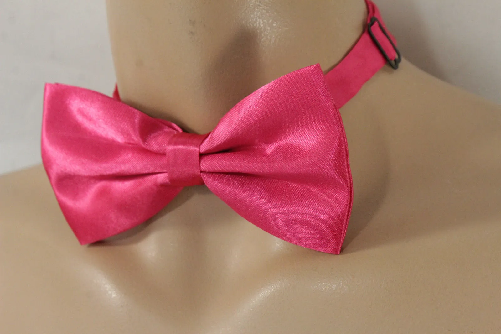 Hot Pink Fabric Neck Bow Tie Fabric Tuxedo Costume Men Women Teens And Kids