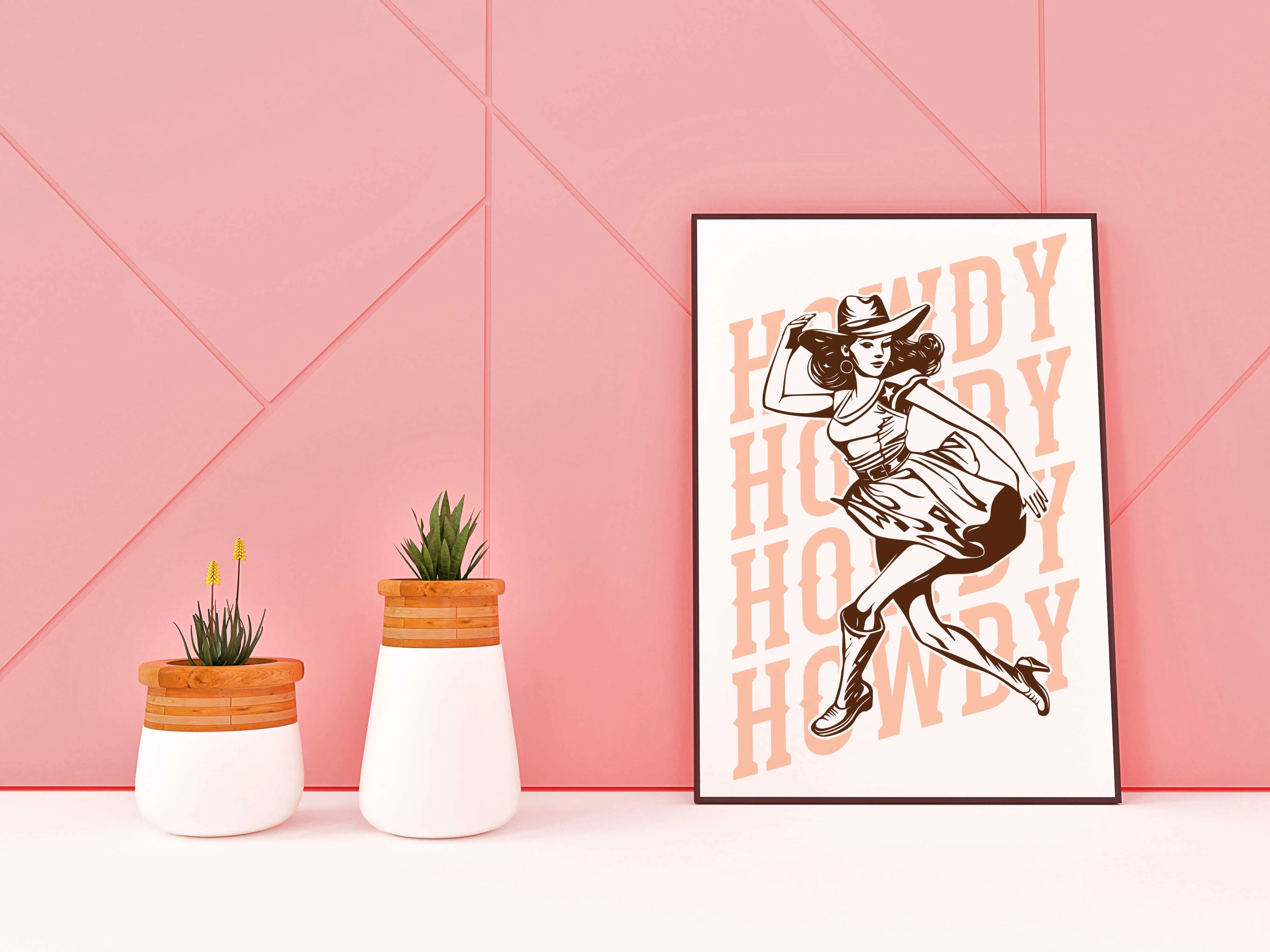 Howdy Art Print - Vintage-Inspired Cowgirl Wall Art with Playful 'Howdy' - Wild West Chic Collection - Great Gift for Texas Lovers | Wild West Chic Collection