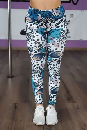 Legging fitness con estampado tonos azul