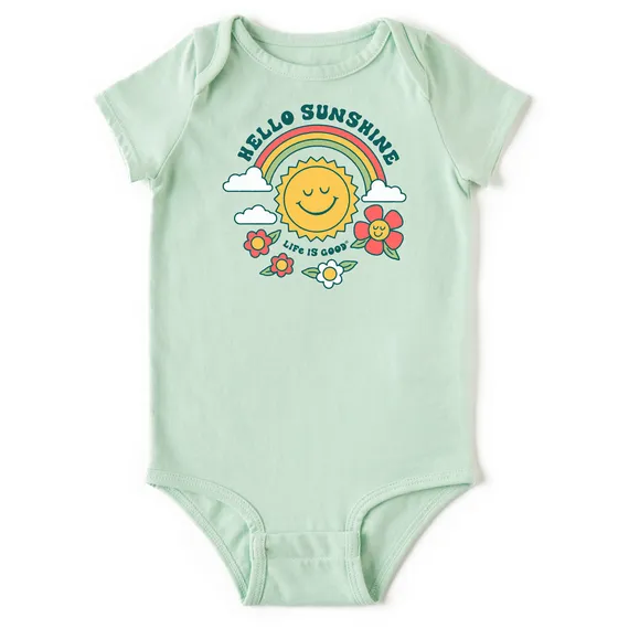 Life is Good Baby Hello Sunshine Rainbow Sun Crusher Bodysuit
