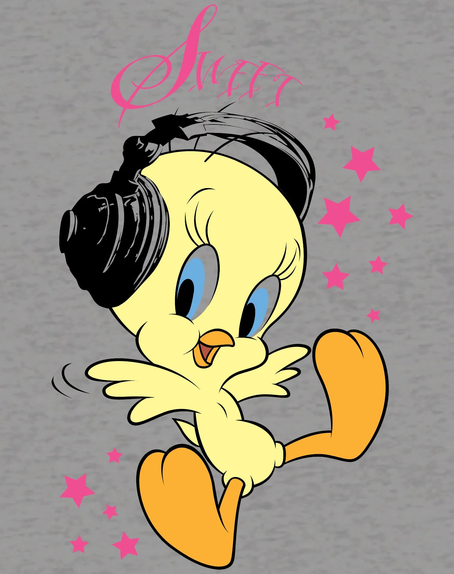 Looney Tunes Tweety Headphones Official Kid's T-Shirt