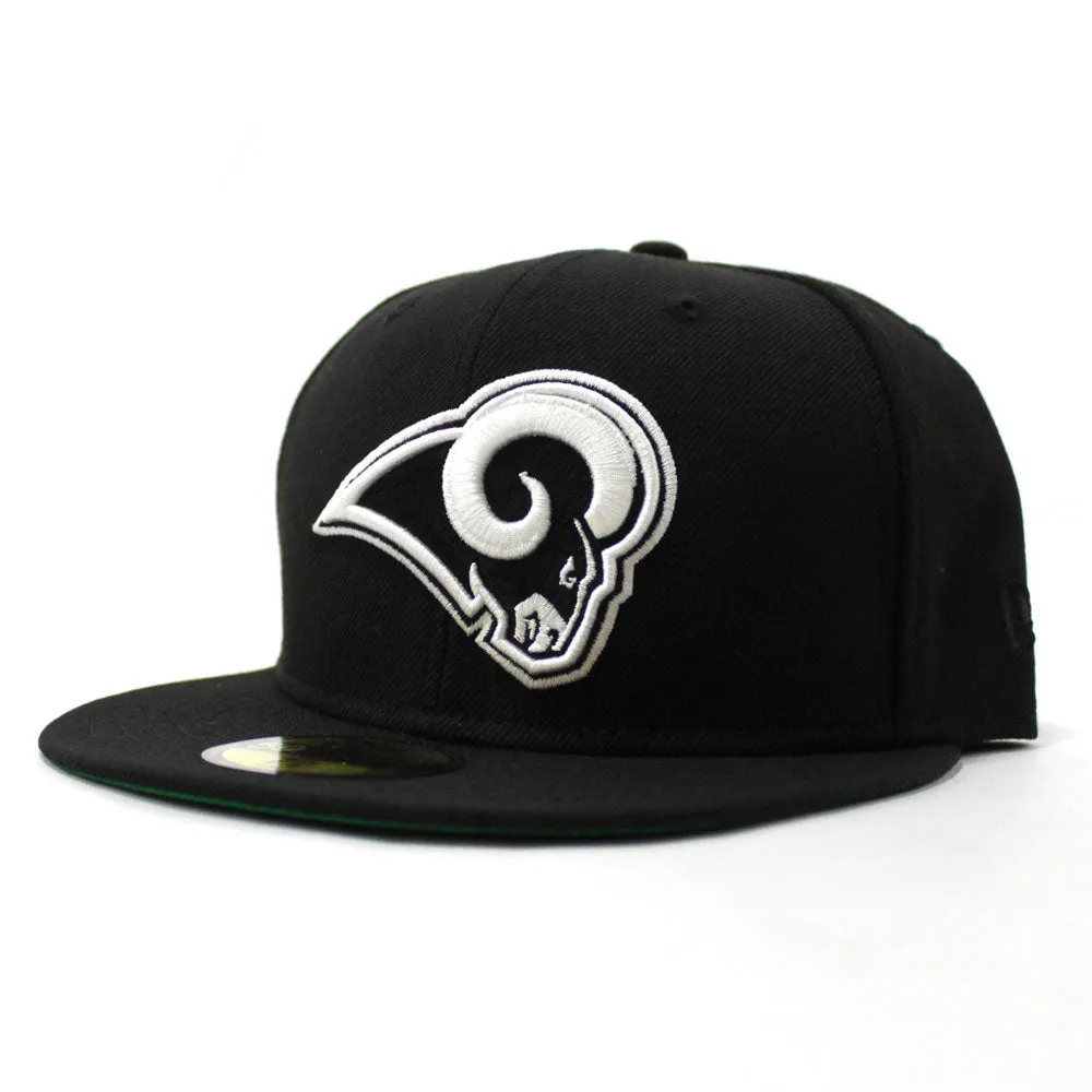 Los Angeles Rams New Era 59Fifty Fitted Hat (Black Green Under Brim)