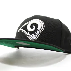 Los Angeles Rams New Era 59Fifty Fitted Hat (Black Green Under Brim)