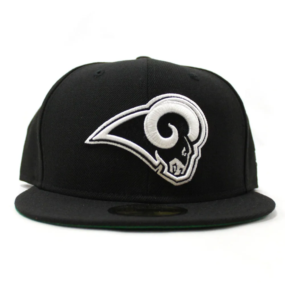 Los Angeles Rams New Era 59Fifty Fitted Hat (Black Green Under Brim)