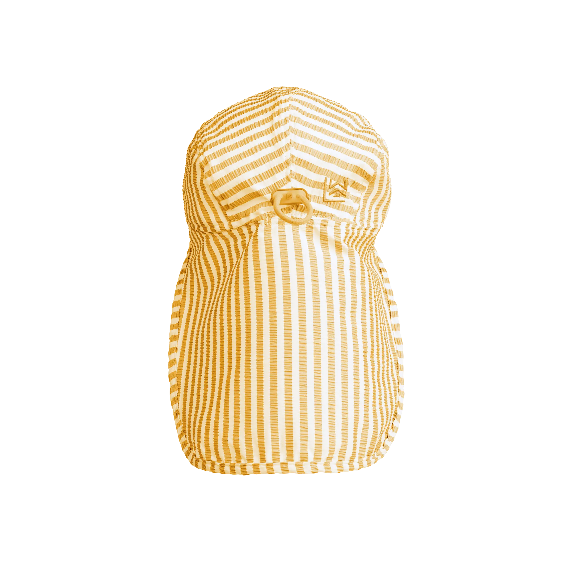 Lusio Seersucker Pinstripe Sun and Neck Hat (Yellow Mellow)