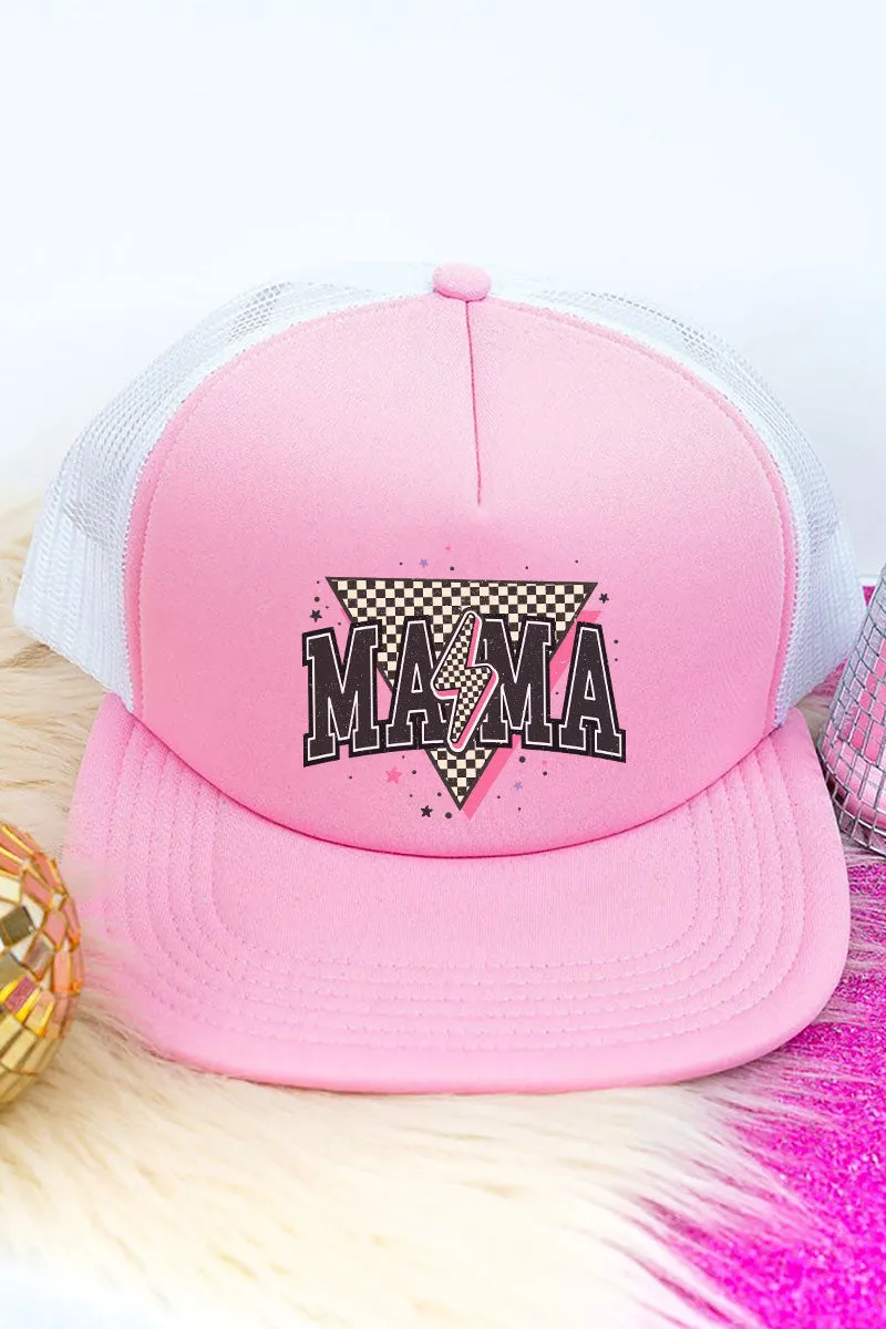 Mama Retro Lightning Bolt Foam Front Mesh Trucker Cap