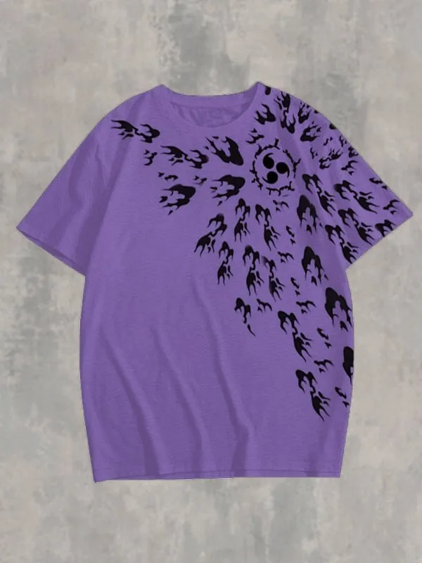 Men's Anime Loose Trendy Printed Round Neck Short Sleeve T-Shirt