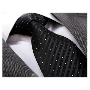 Men's jacquard Black White Premium Neck Tie With Gift Box - Identical