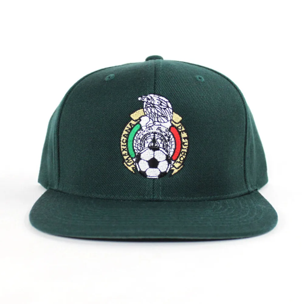 Mexico Crest Snapback Hat (Green Green Under Brim)
