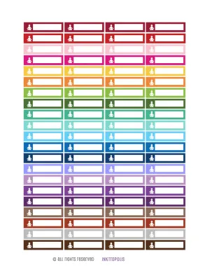 Monthly Planner Stickers Rainbow Yoga Fitness Stickers Planner Labels Compatible with Erin Condren Vertical Life Planner