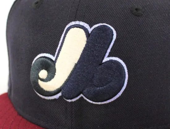 Montreal Expos New Era 59Fifty Fitted Hat (Navy Maroon Gray Under Brim)