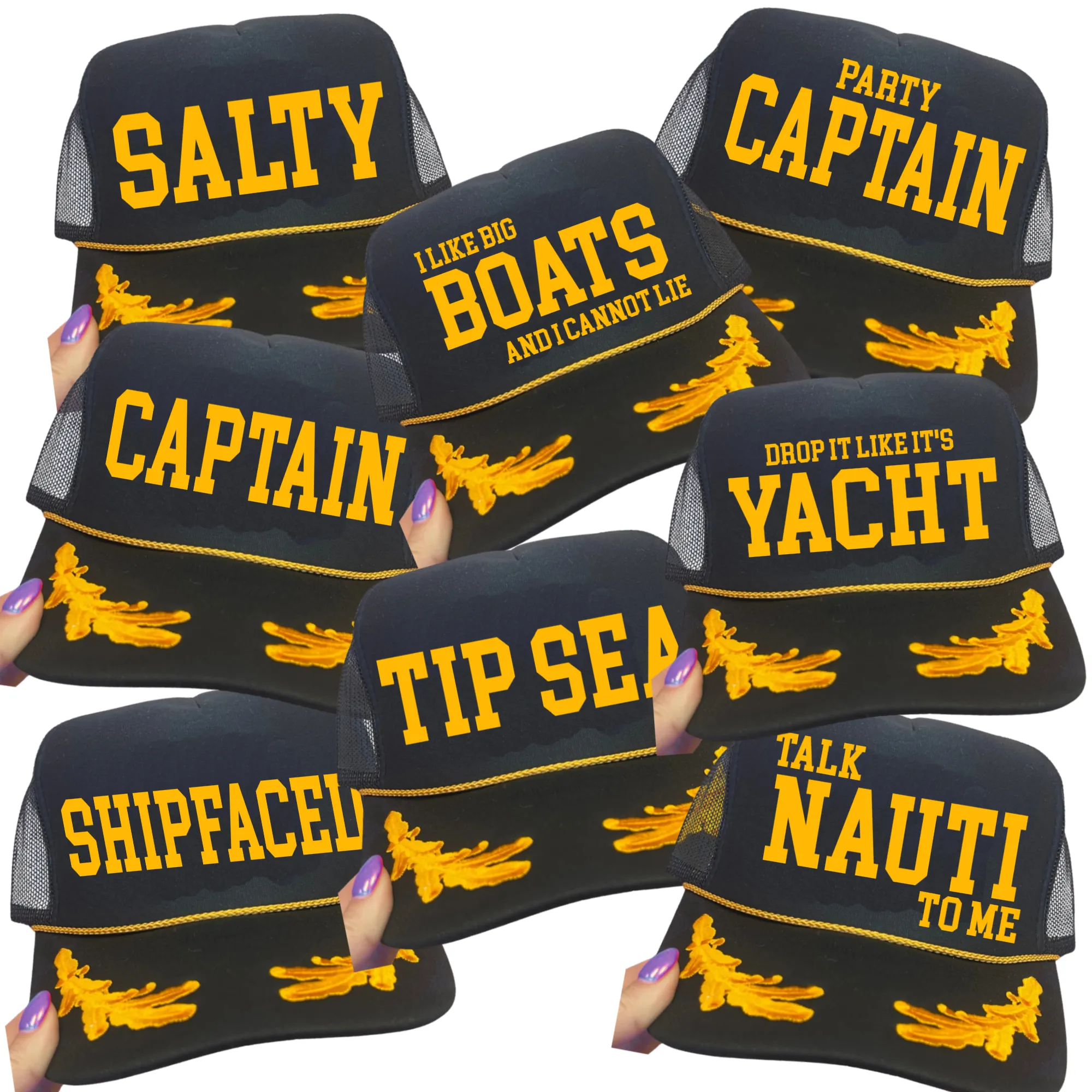 Nautical Theme Group Trip Hats/ Boat Hats/ Cruise Hats/ Sailing Hats/ Funny Hats For Group Vacays